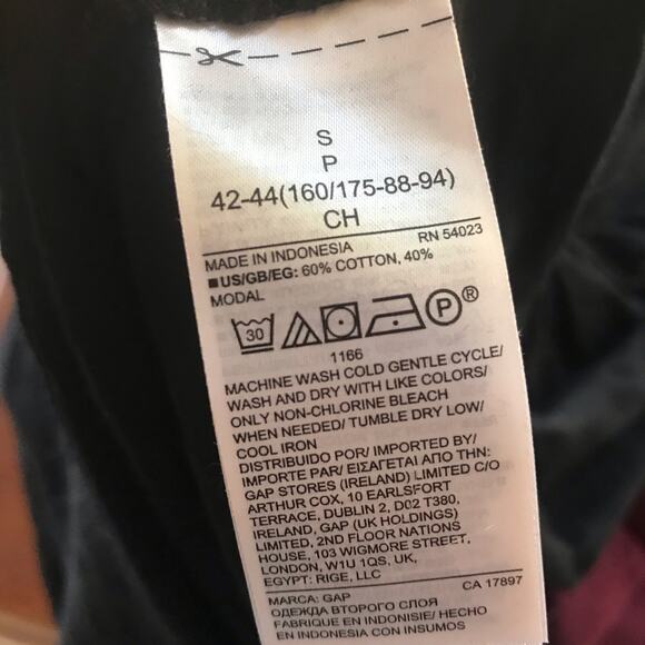 Gap Twist Front Black Sleeveless Cotton Modal Dress Women's Size Small - Picture 6 of 6